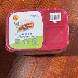 Set of 7 3-Compartment Food Containers